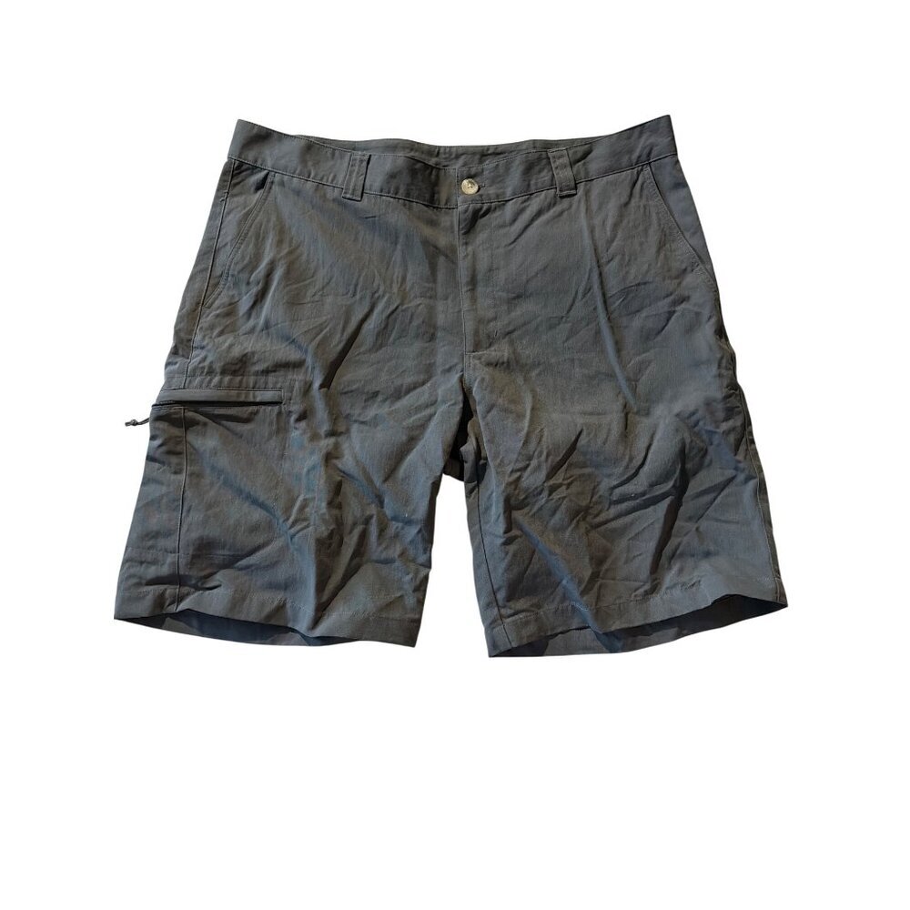 Columbia Mens Gray Nylon Cargo Shorts Size 38 With Zip Pocket